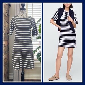 GAP Striped Grey & White Sweater Dress